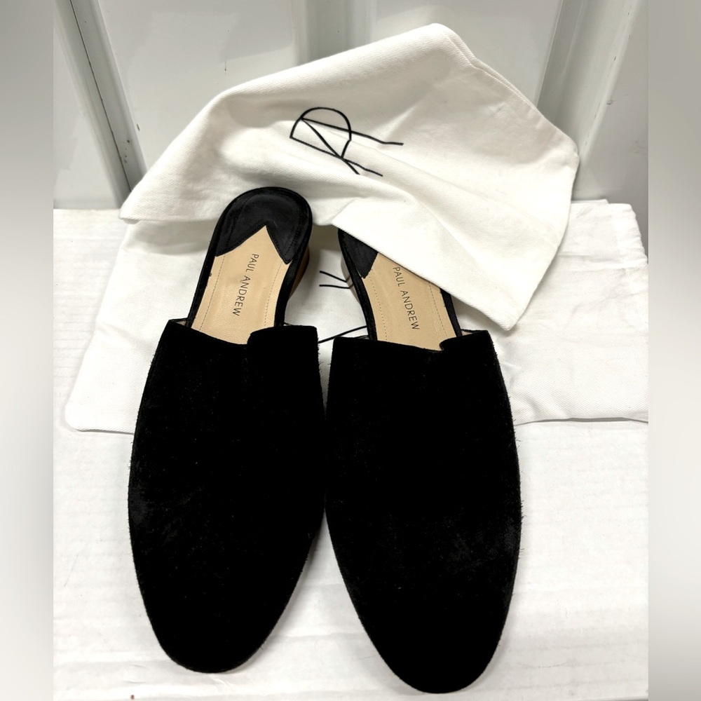 Paul Andrew Suede Mules with Dustbags
